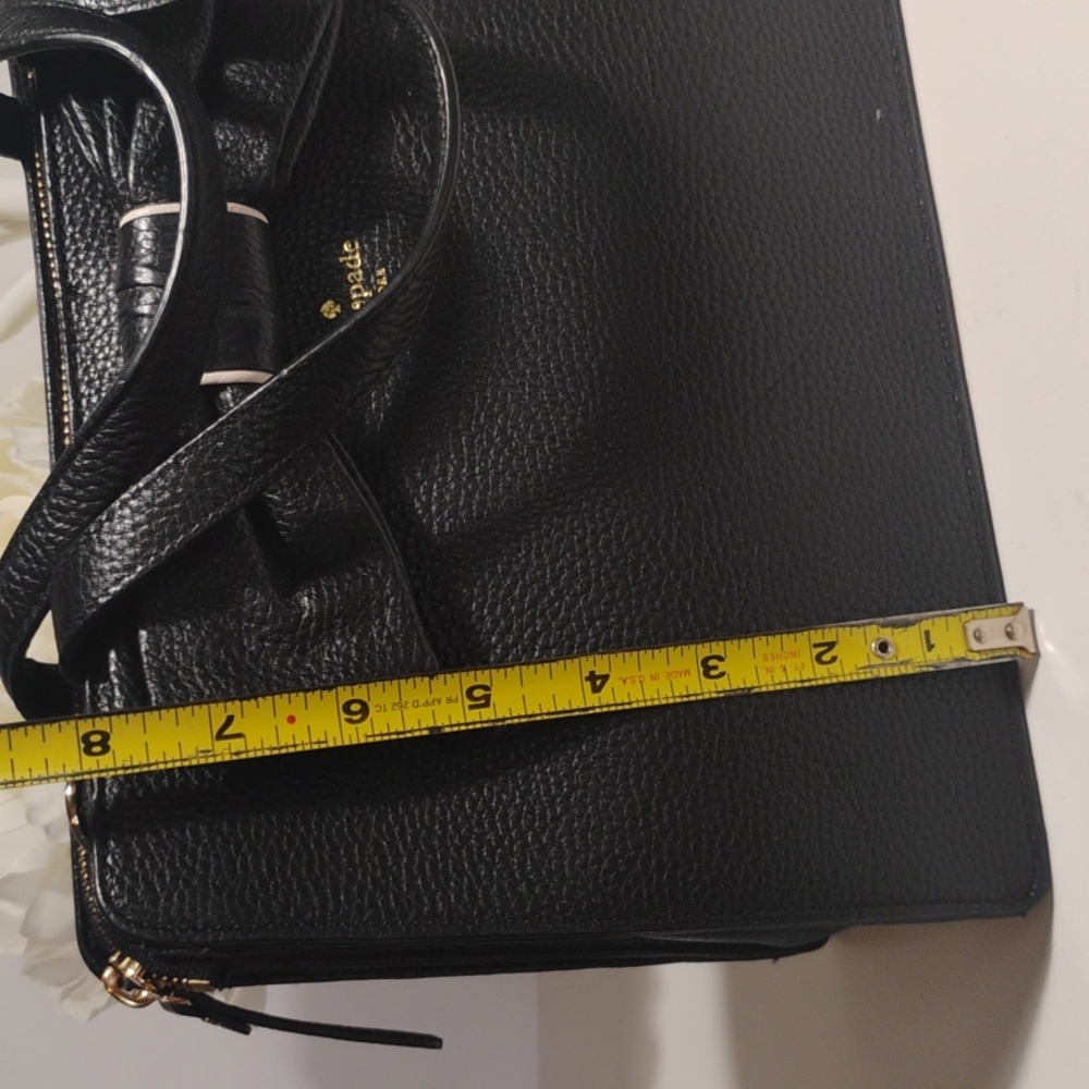 NWOT kate spade Black Pebbled Leather Bow Top-Handle Crossbody Bag - Picture 12 of 13
